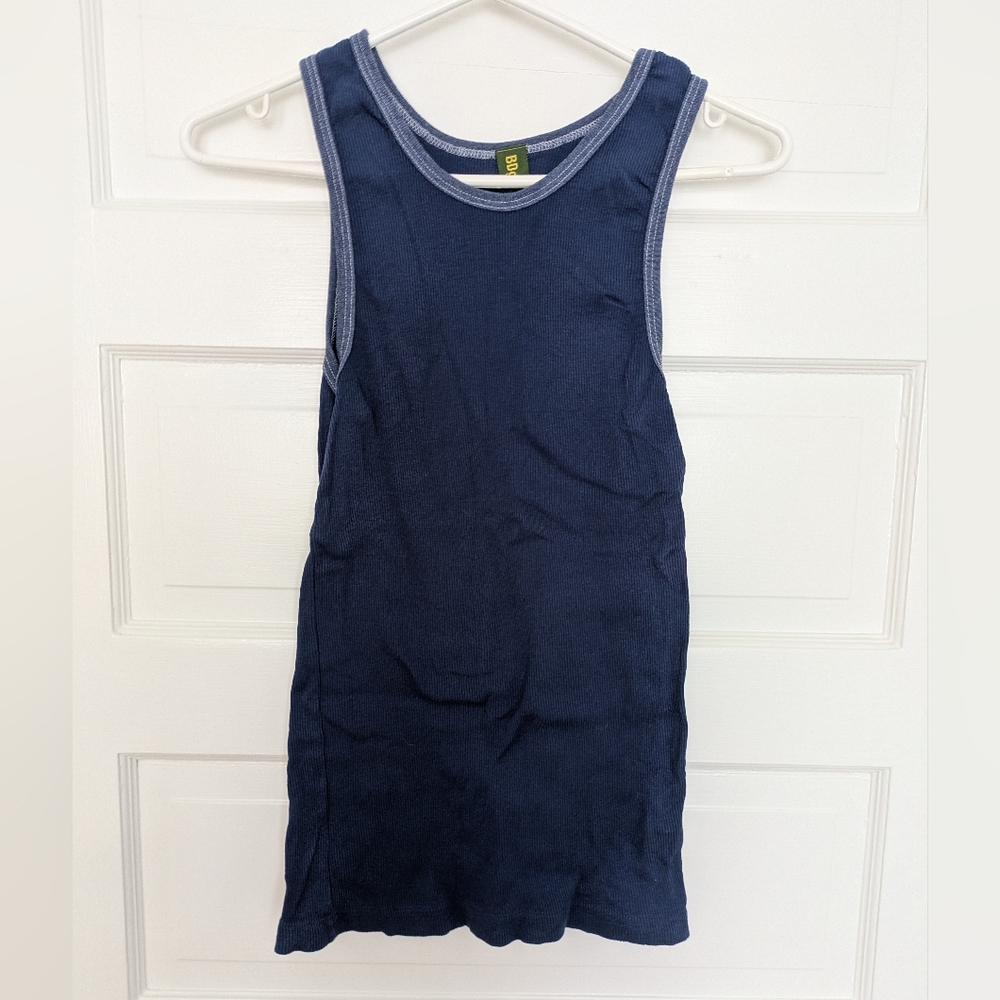 BDG Deep Blue Ribbed Tank